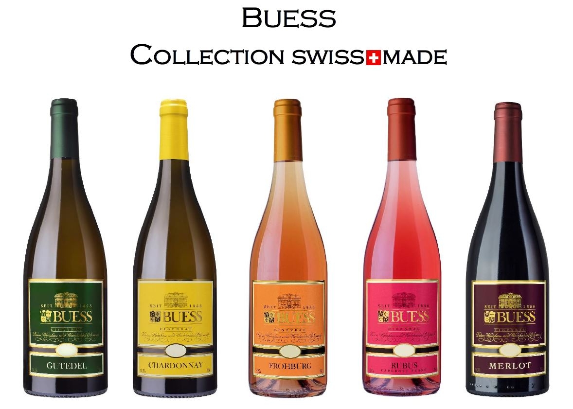 buess collection gutedel, chardonnay, frohburg, rubus und merlot